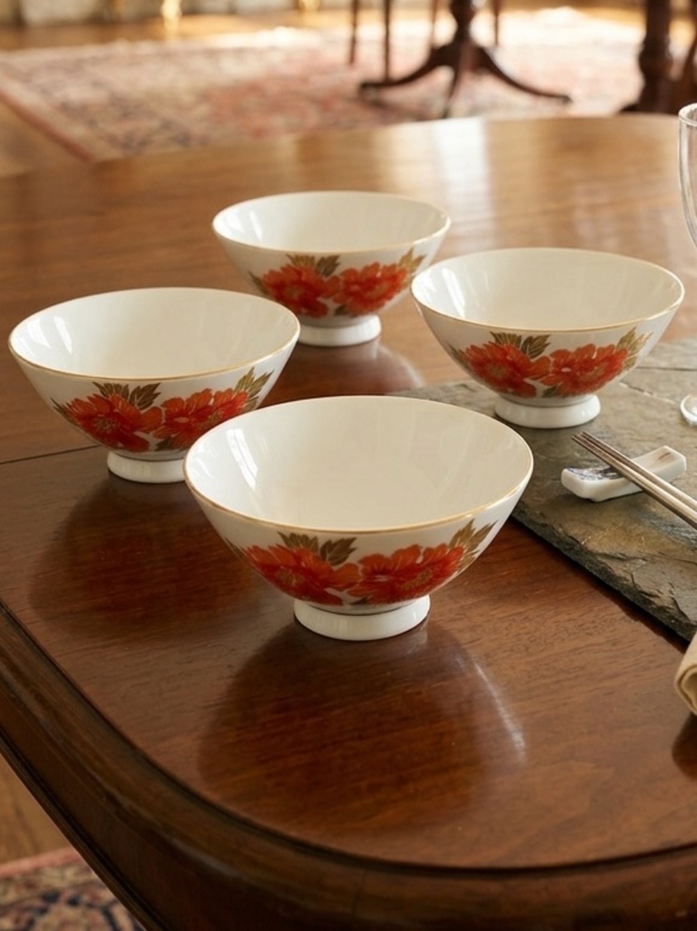 Kutani Hand-Painted Rice Bowls